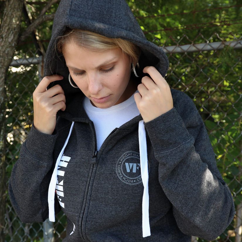 vic-firth-zip-up-logo-hoodie-heather-black-unisex image 7
