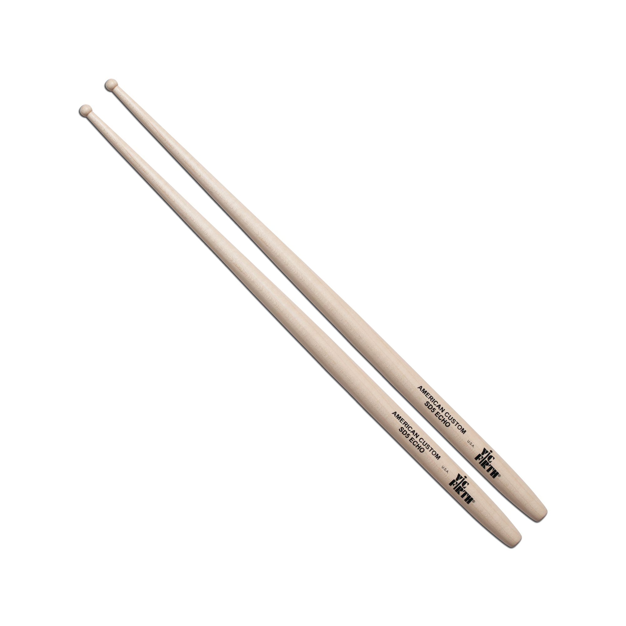 vic-firth-american-custom-sd5-echo-drumsticks-round-tip image 1