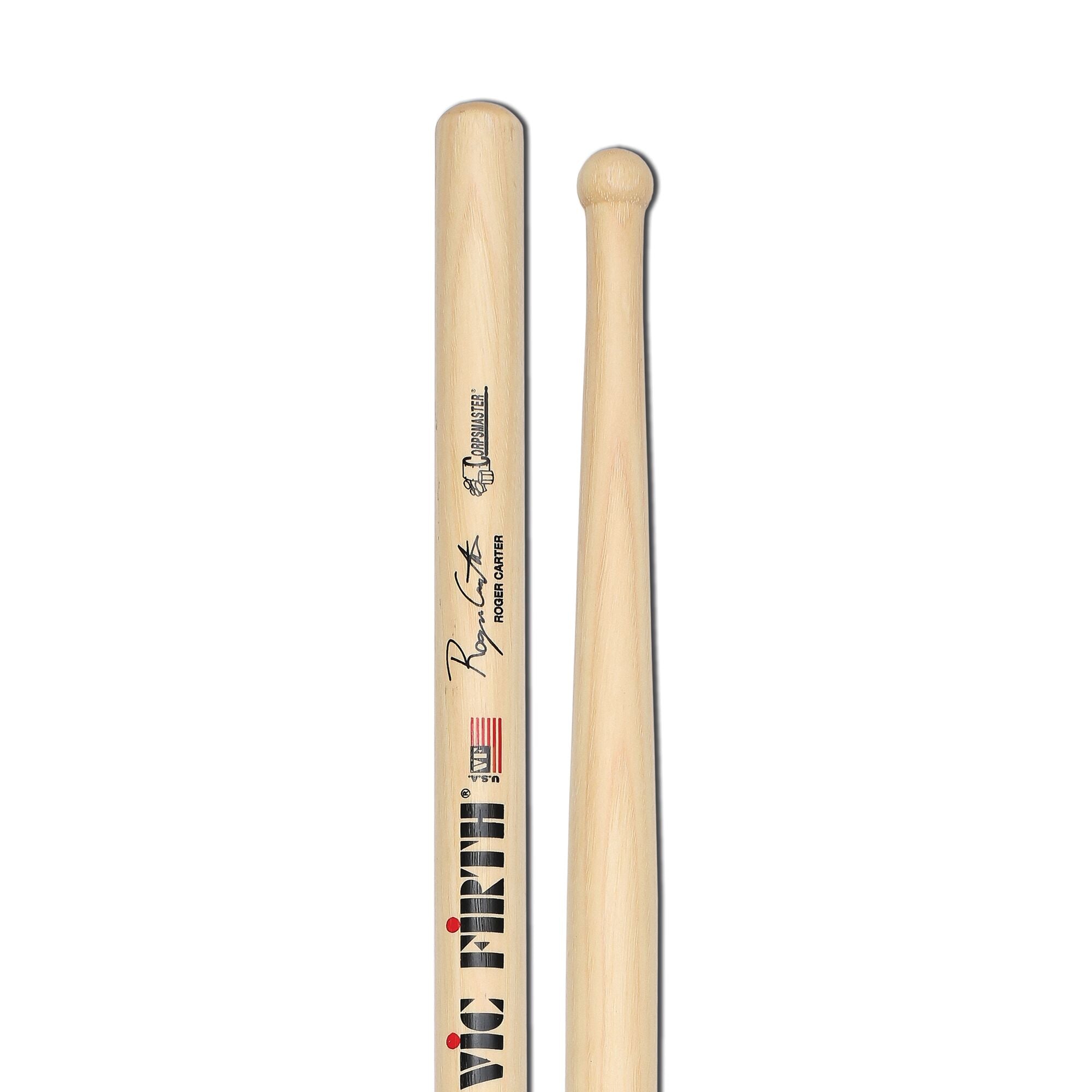 vic-firth-corpsmaster-roger-carter-signature-snare-sticks-marching-snare-drumsti image 4