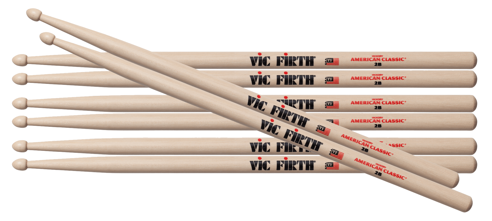 vic-firth-american-classic-2b-drumsticks-value-pack image 1