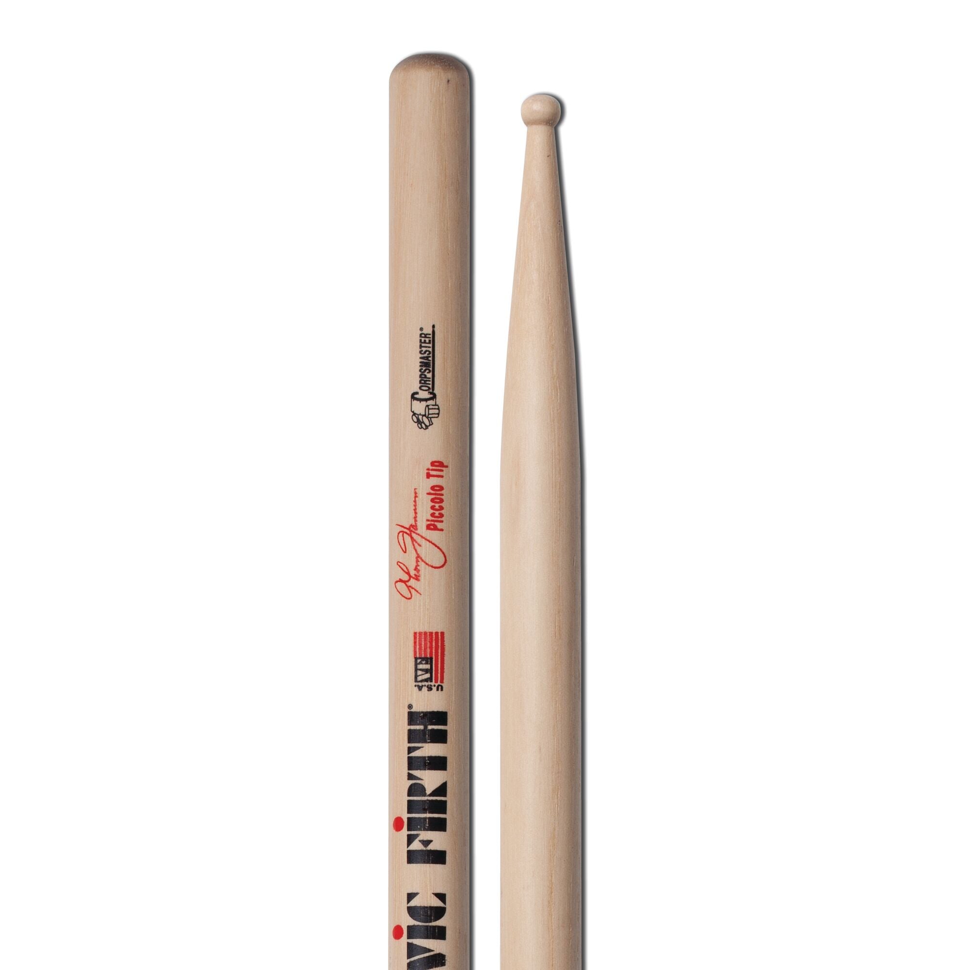 vic-firth-corpsmaster-signature-thom-hannum-piccolo-tip-marching-snare-drumstick image 4