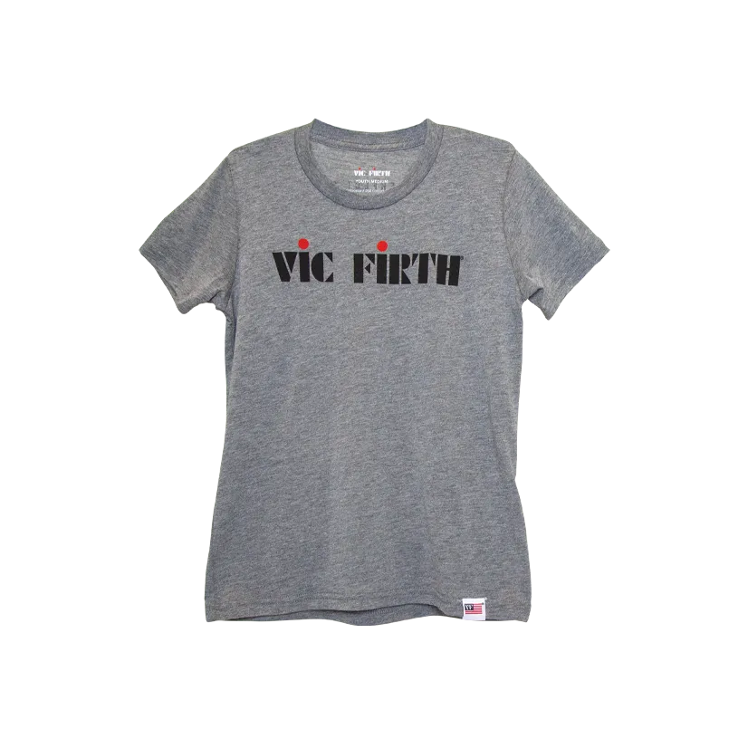 vic-firth-youth-logo-tee-t-shirt-f-r-kinder-heather-grey image 1