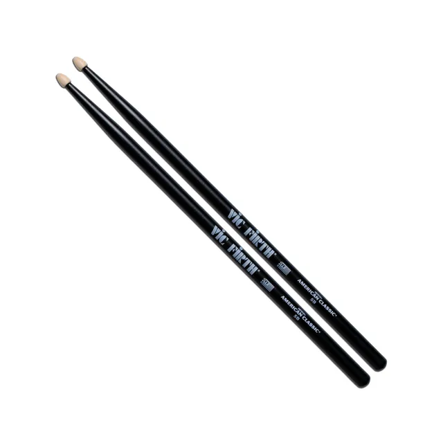 vic-firth-american-classic-5b-black-drumsticks image 1