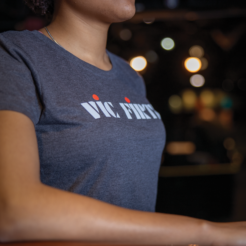 vic-firth-women-s-logo-tee-damen-t-shirt-tri-blend image 4