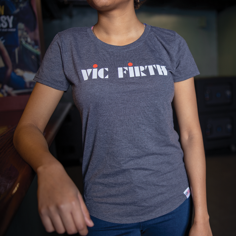 vic-firth-women-s-logo-tee-damen-t-shirt-tri-blend image 3
