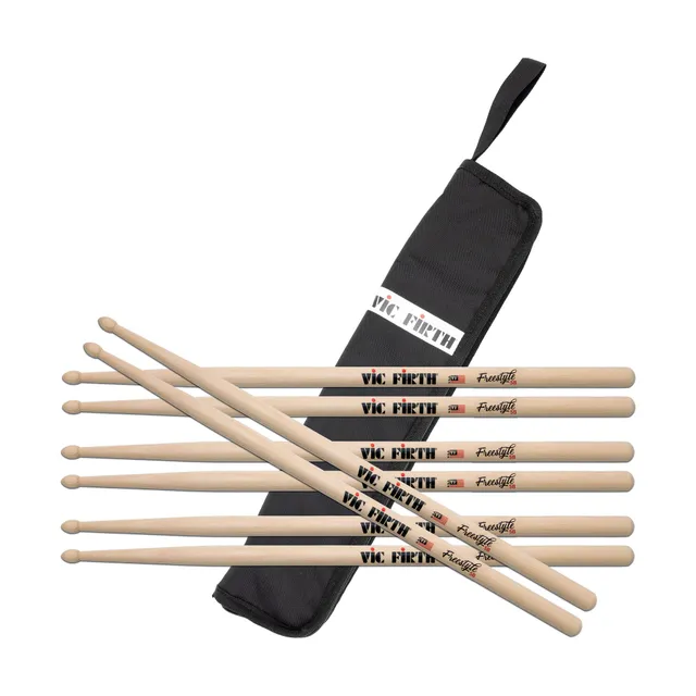 vic-firth-freestyle-fs5b-bundle-4-paar-essential-stick-bag image 1
