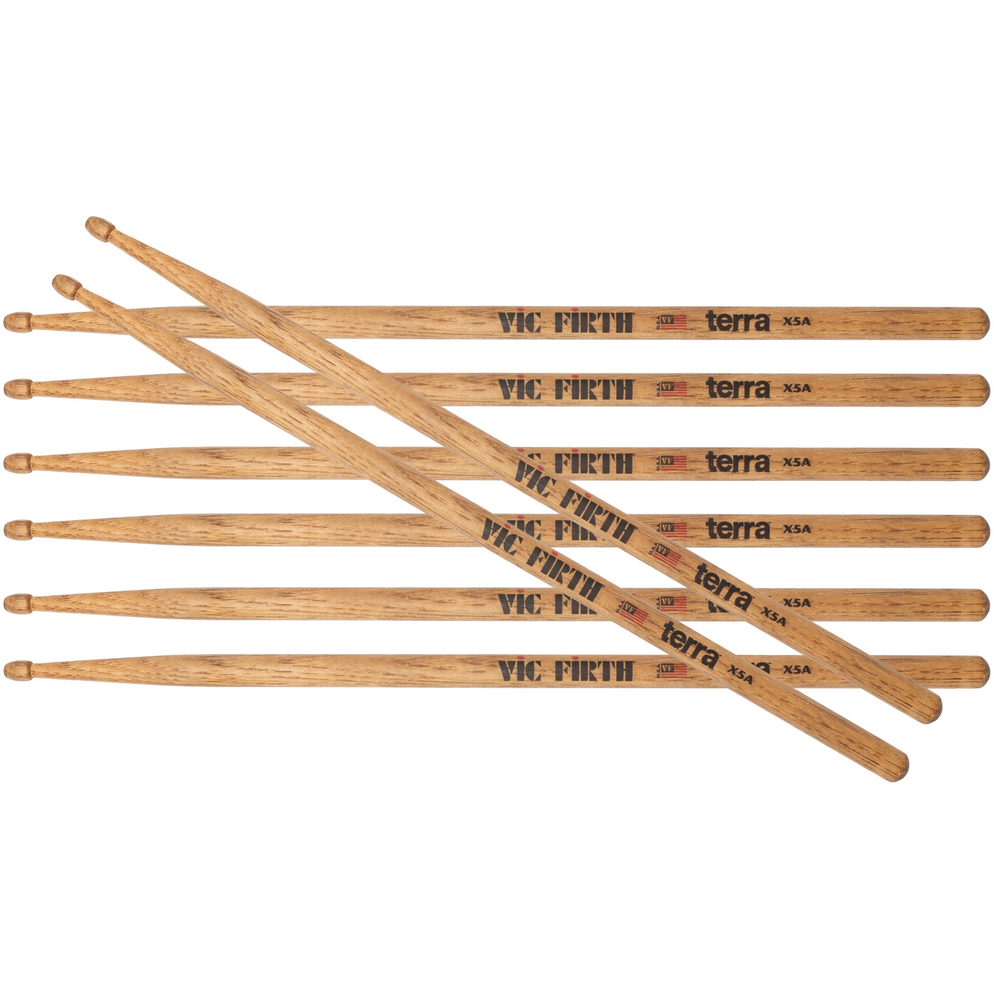 vic-firth-american-classic-x5at-terra-series-4-pack-drumsticks-value-pack image 1