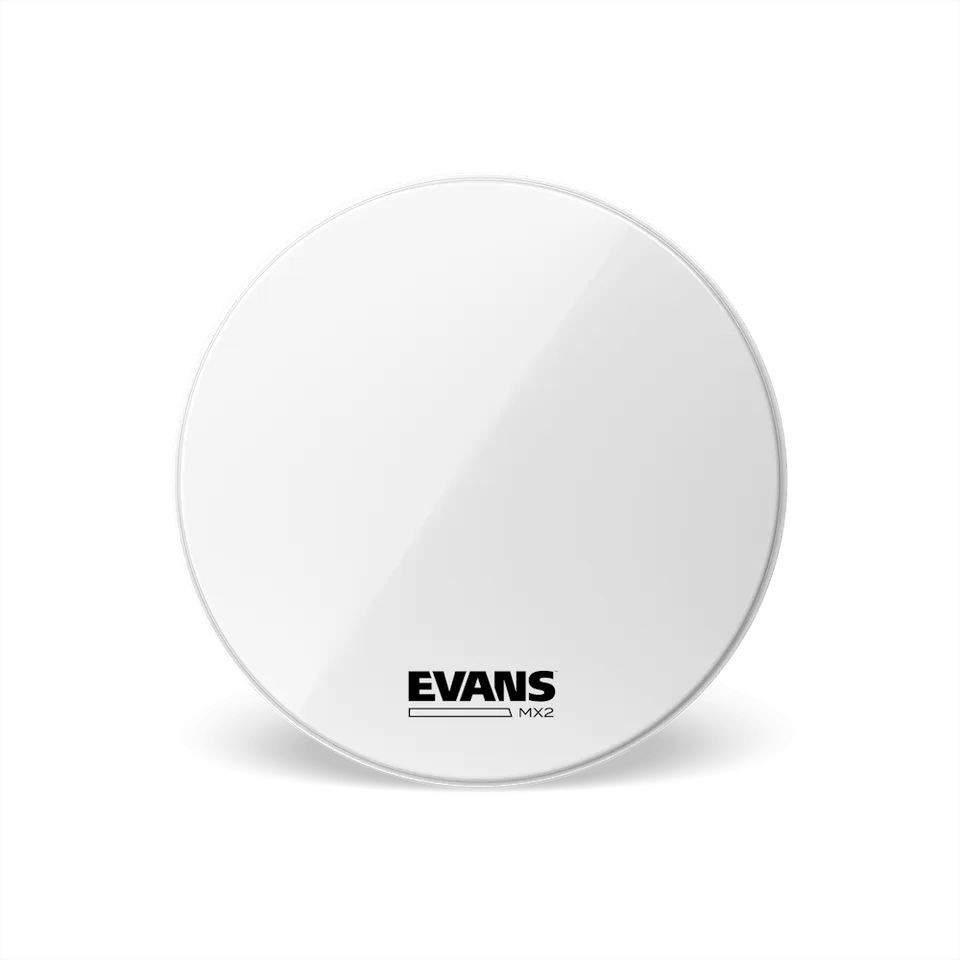 evans-mx2-white-marching-bass-drum-fell-2-lagig-mit-filz-d-mpfung image 1