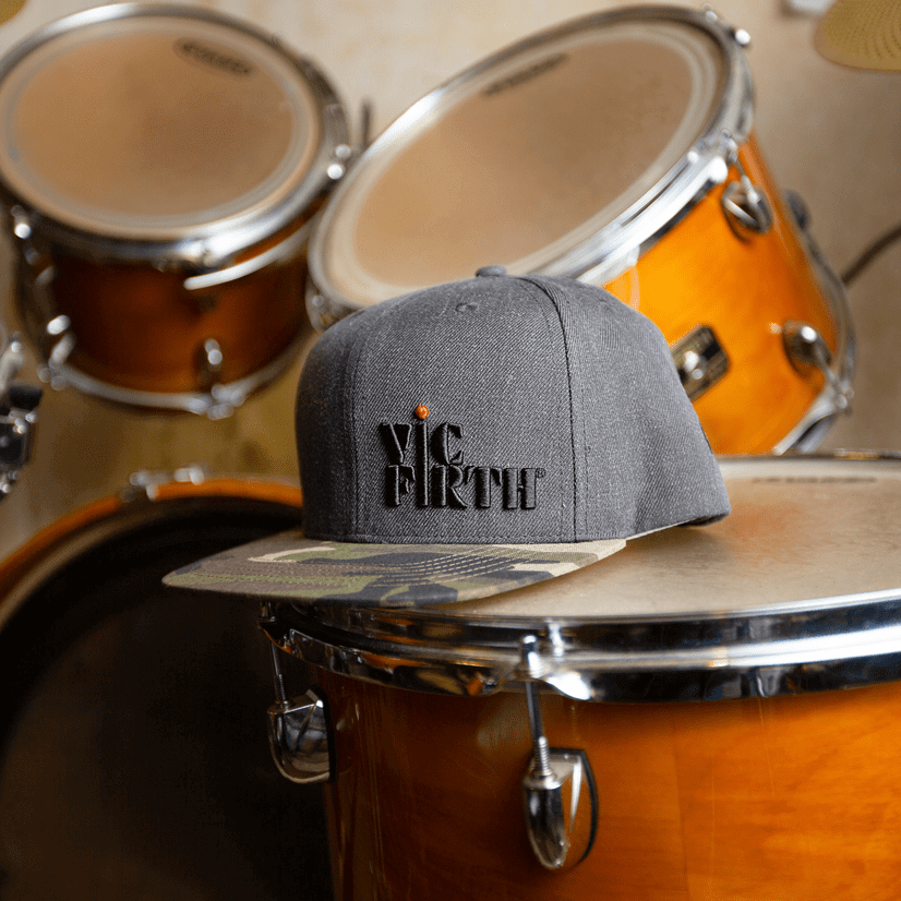 vic-firth-gray-camo-6-panel-snapback-cap image 4