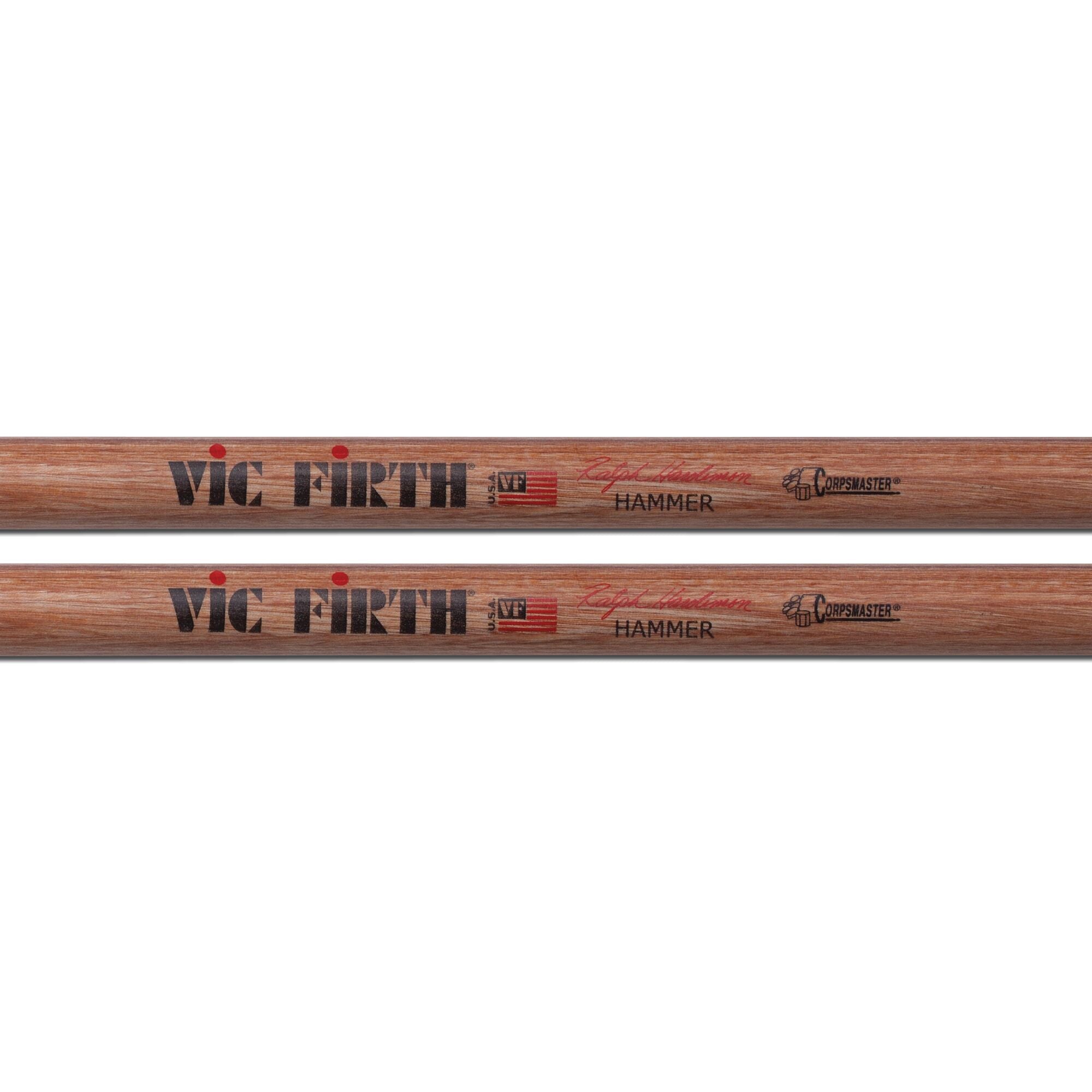 vic-firth-corpsmaster-ralph-hardimon-hammer-marching-snare-sticks image 2
