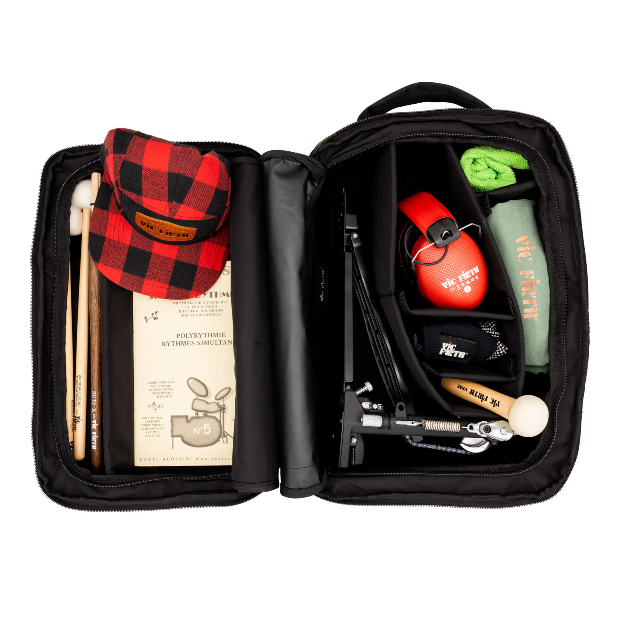 vic-firth-professional-tech-backpack-green-black-drummer-rucksack image 7
