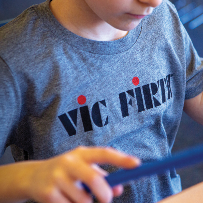 vic-firth-youth-logo-tee-t-shirt-f-r-kinder-heather-grey image 3