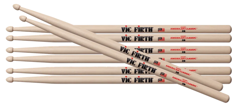 vic-firth-american-classic-2b-drumsticks-value-pack image 1