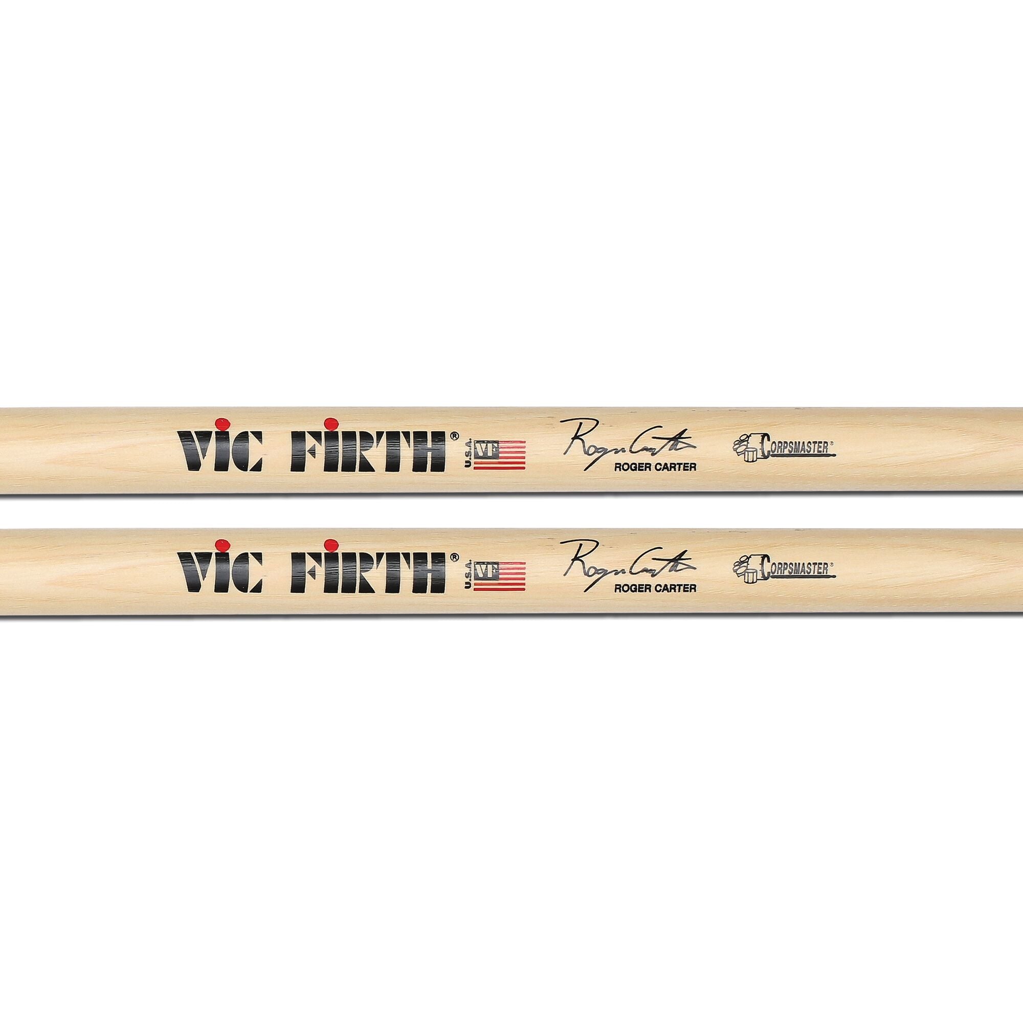 vic-firth-corpsmaster-roger-carter-signature-snare-sticks-marching-snare-drumsti image 2