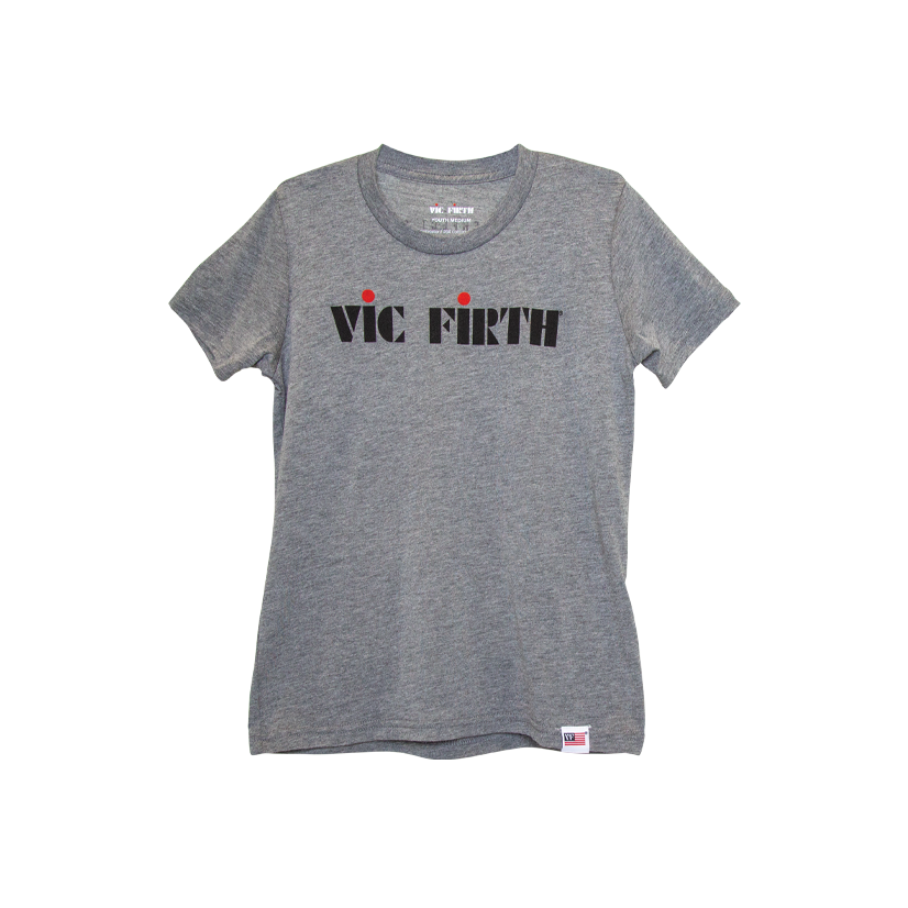 vic-firth-youth-logo-tee-t-shirt-f-r-kinder-heather-grey image 1