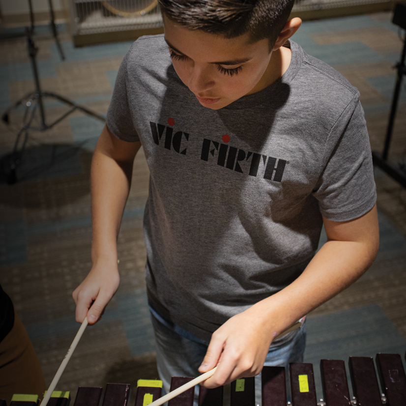 vic-firth-youth-logo-tee-t-shirt-f-r-kinder-heather-grey image 5
