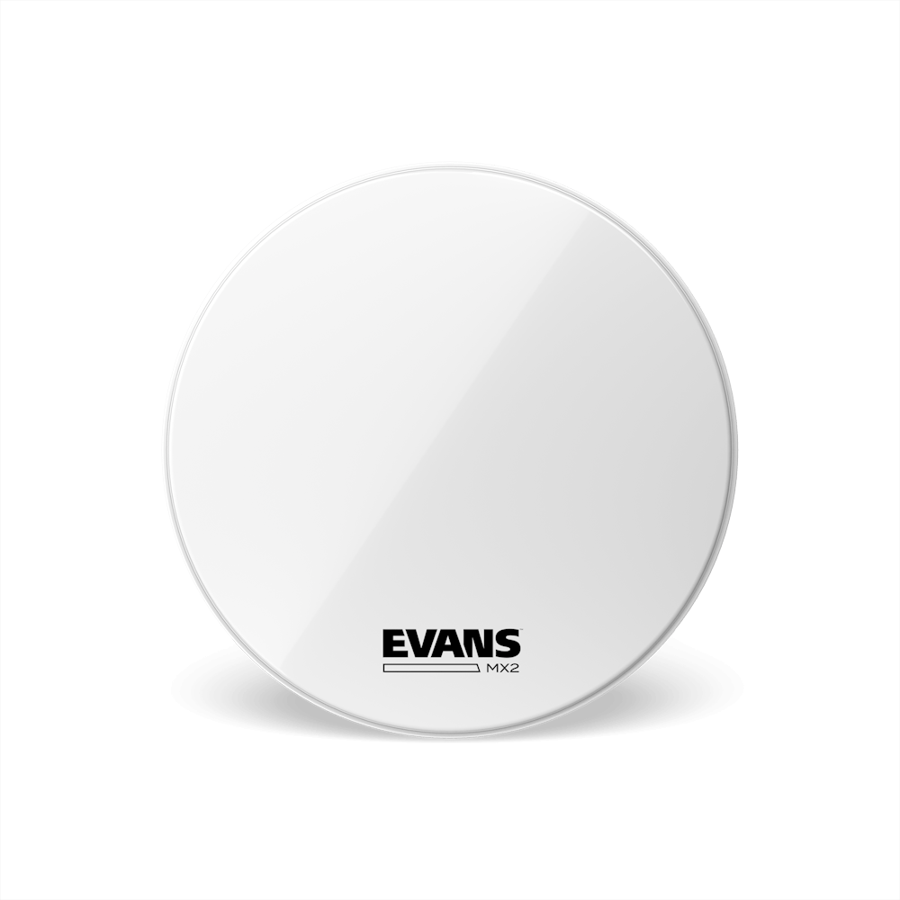 evans-mx2-white-marching-bass-drum-fell-2-lagig-mit-filz-d-mpfung image 2